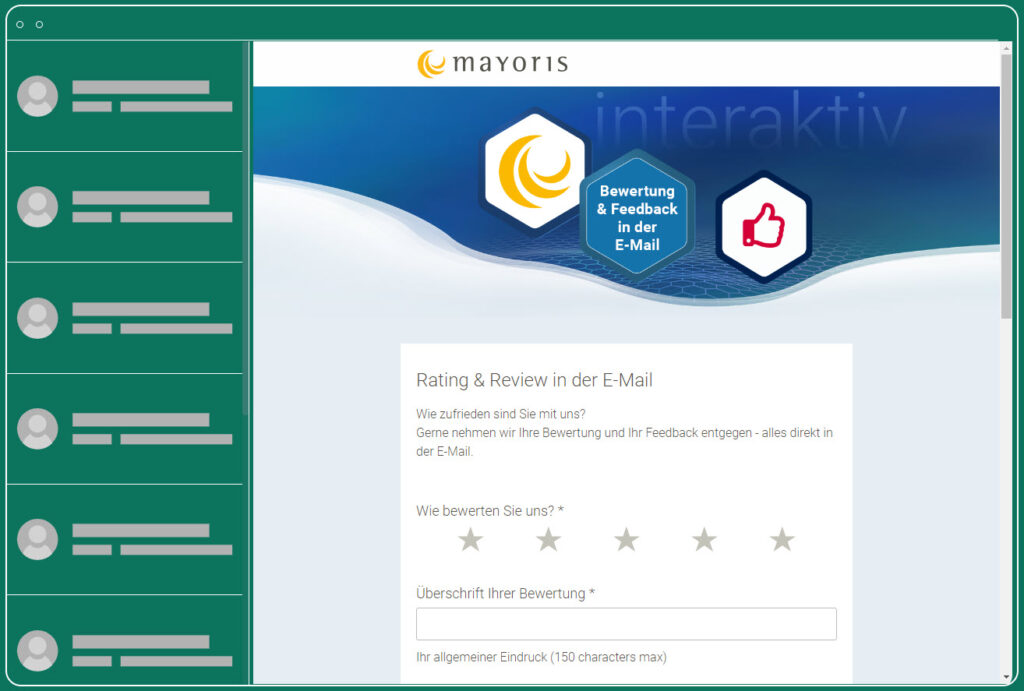 Interaktive Mails für bessere Kunden-Interaktion - Mayoris AG